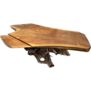 Vintage Drift Wood Coffee Table, Live Edge, Bench Walnut
